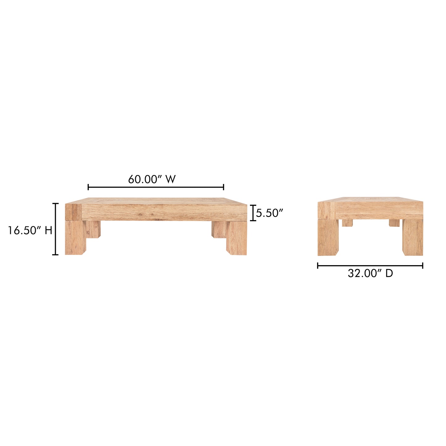 Moe’s Evander Rectangular Coffee Table Aged Oak