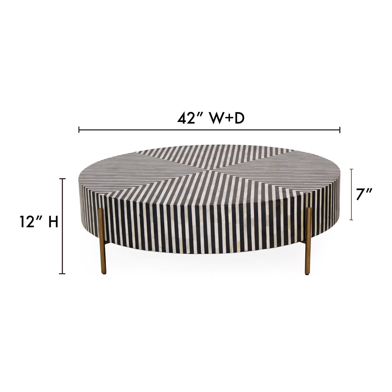 Moe’s Chameau Medium Coffee Table Black White
