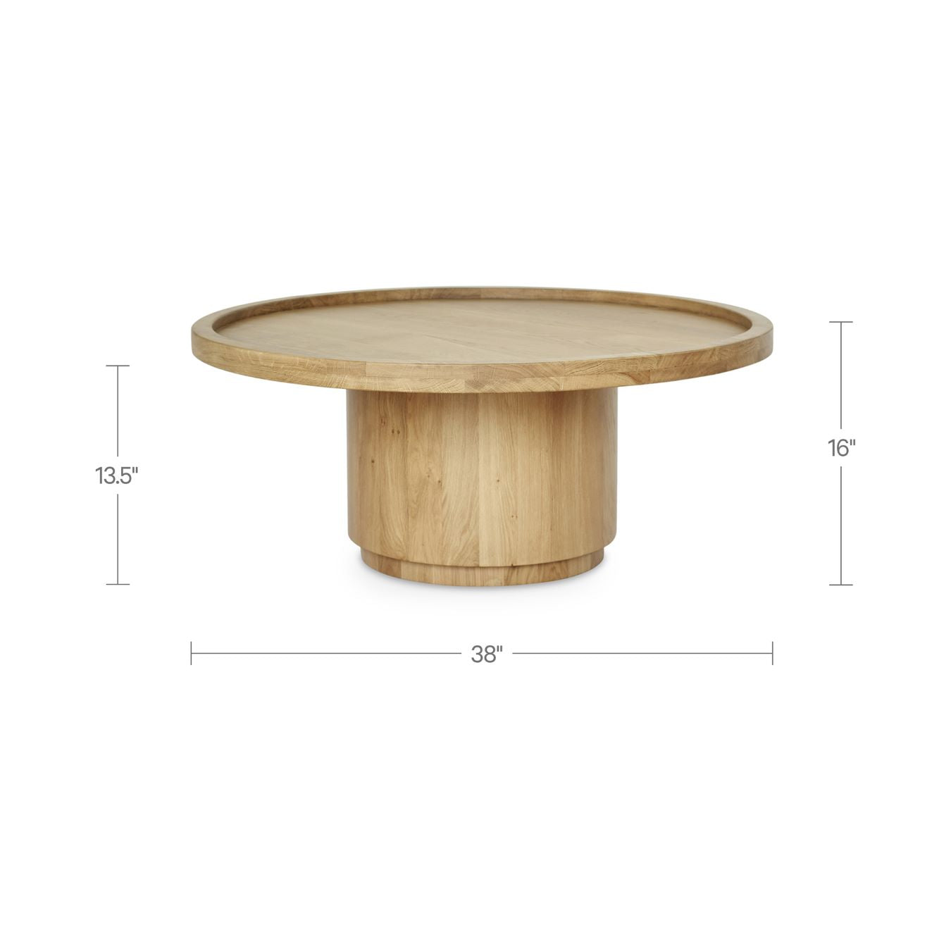 Moe’s Cohen modern round natural oak coffee dimensions
