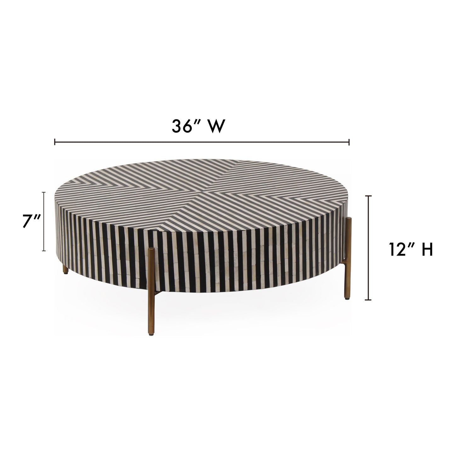 Chameau Small Coffee Table Black and White image 8