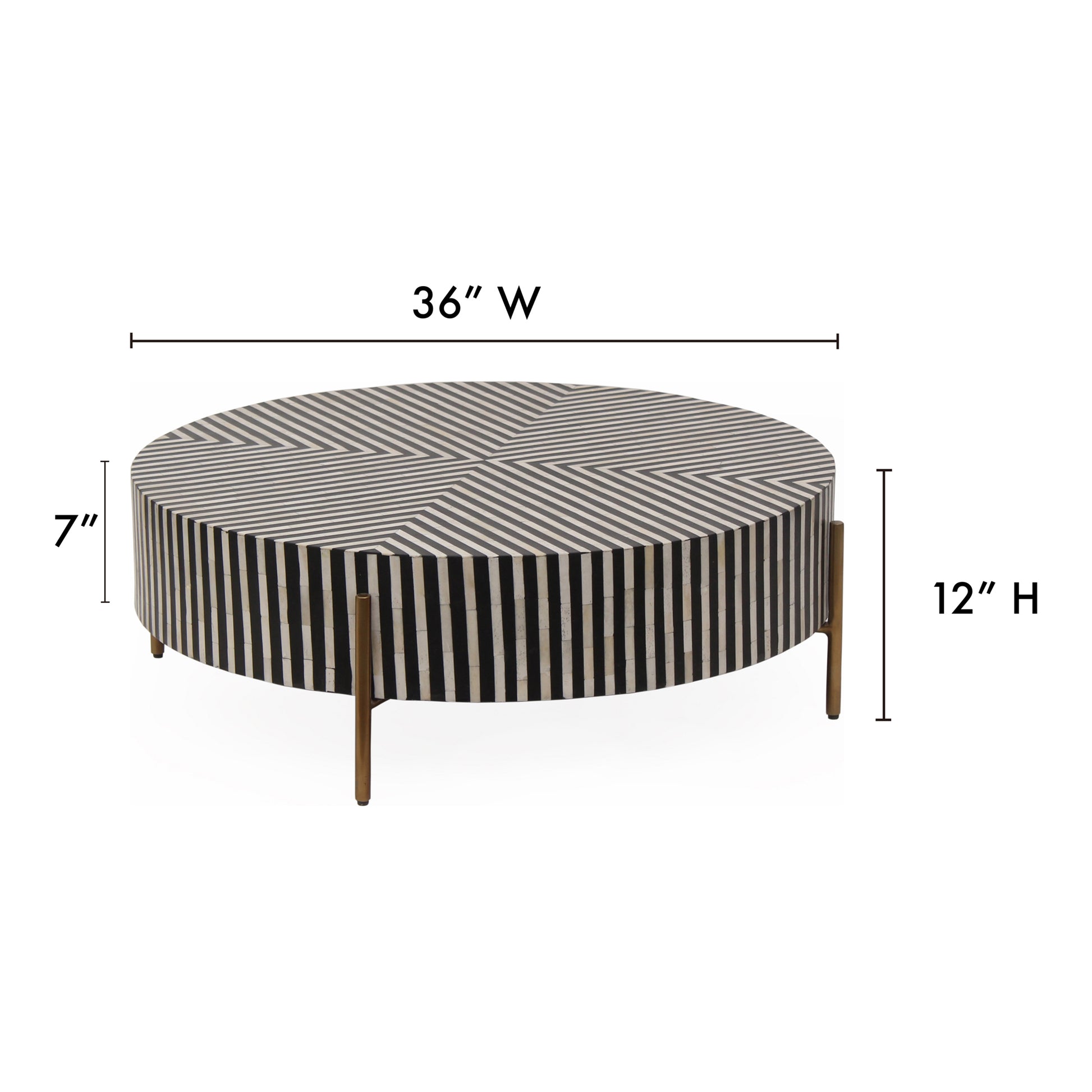 Chameau Small Coffee Table Black and White image 8
