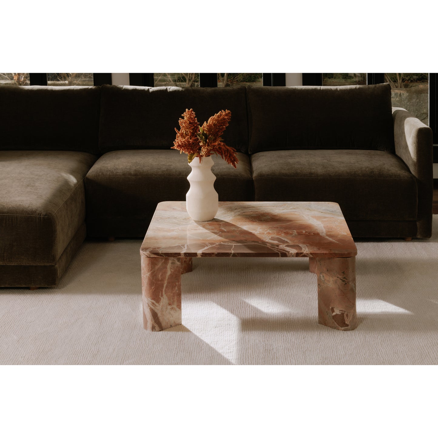 Segment Coffee Table Orange Levante Marble image 9