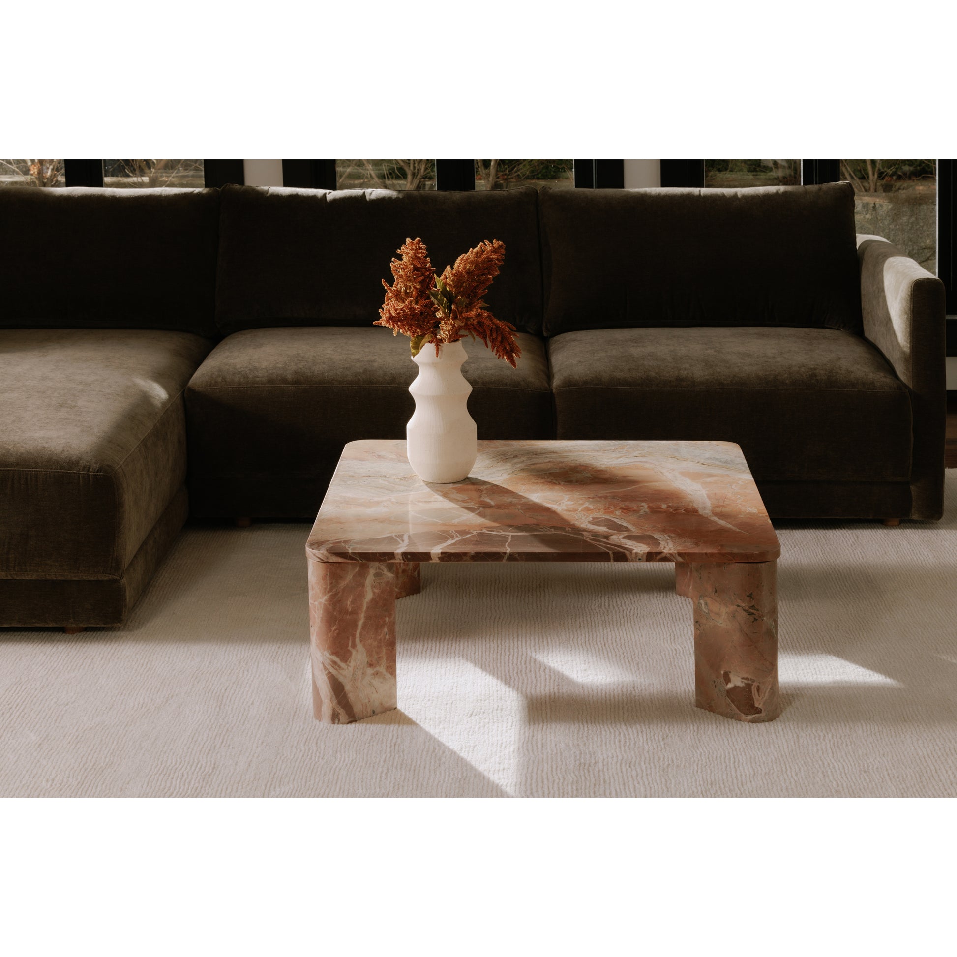 Segment Coffee Table Orange Levante Marble image 9