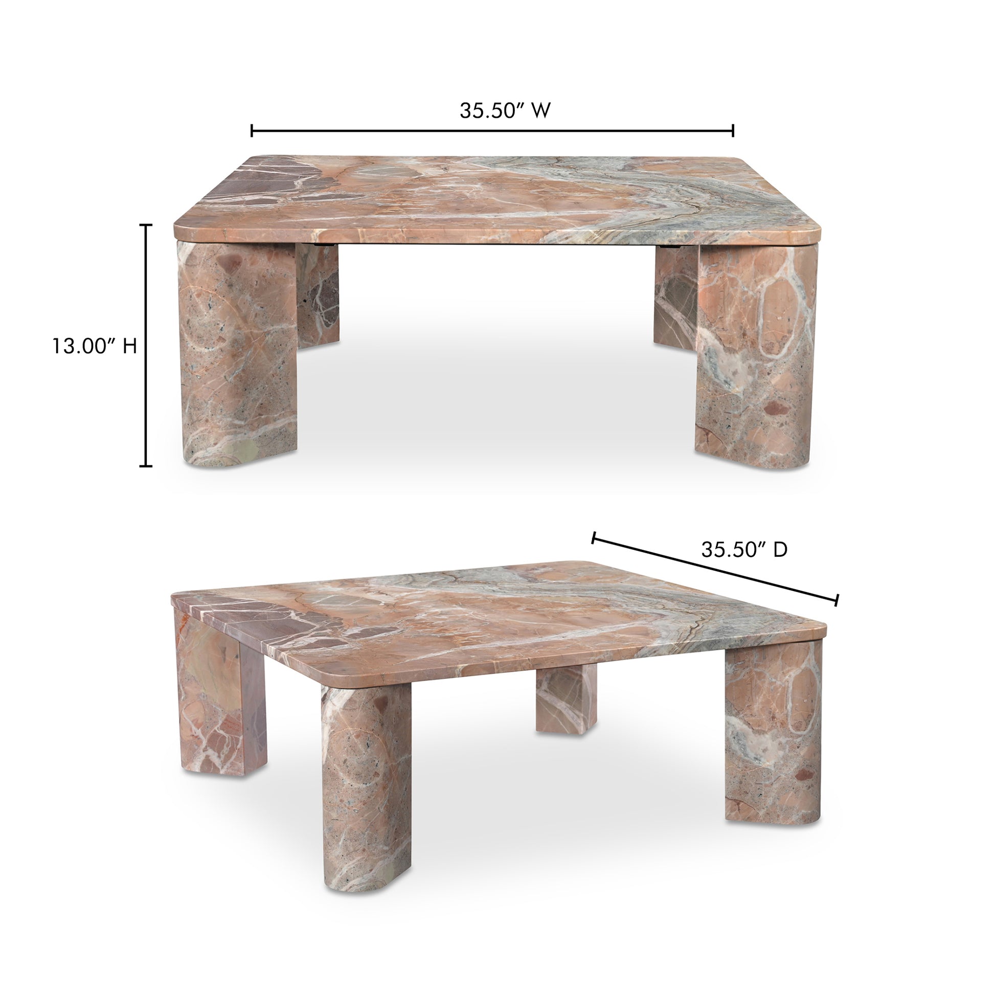 Segment Coffee Table Orange Levante Marble image 12