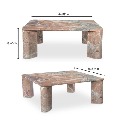Segment Coffee Table Orange Levante Marble image 12