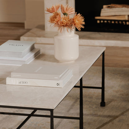 Moe’s River Botticino Marble Coffee Table