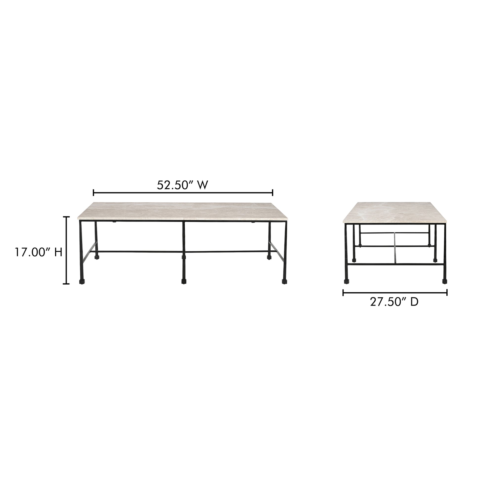 Moe’s River Botticino Marble Coffee Table