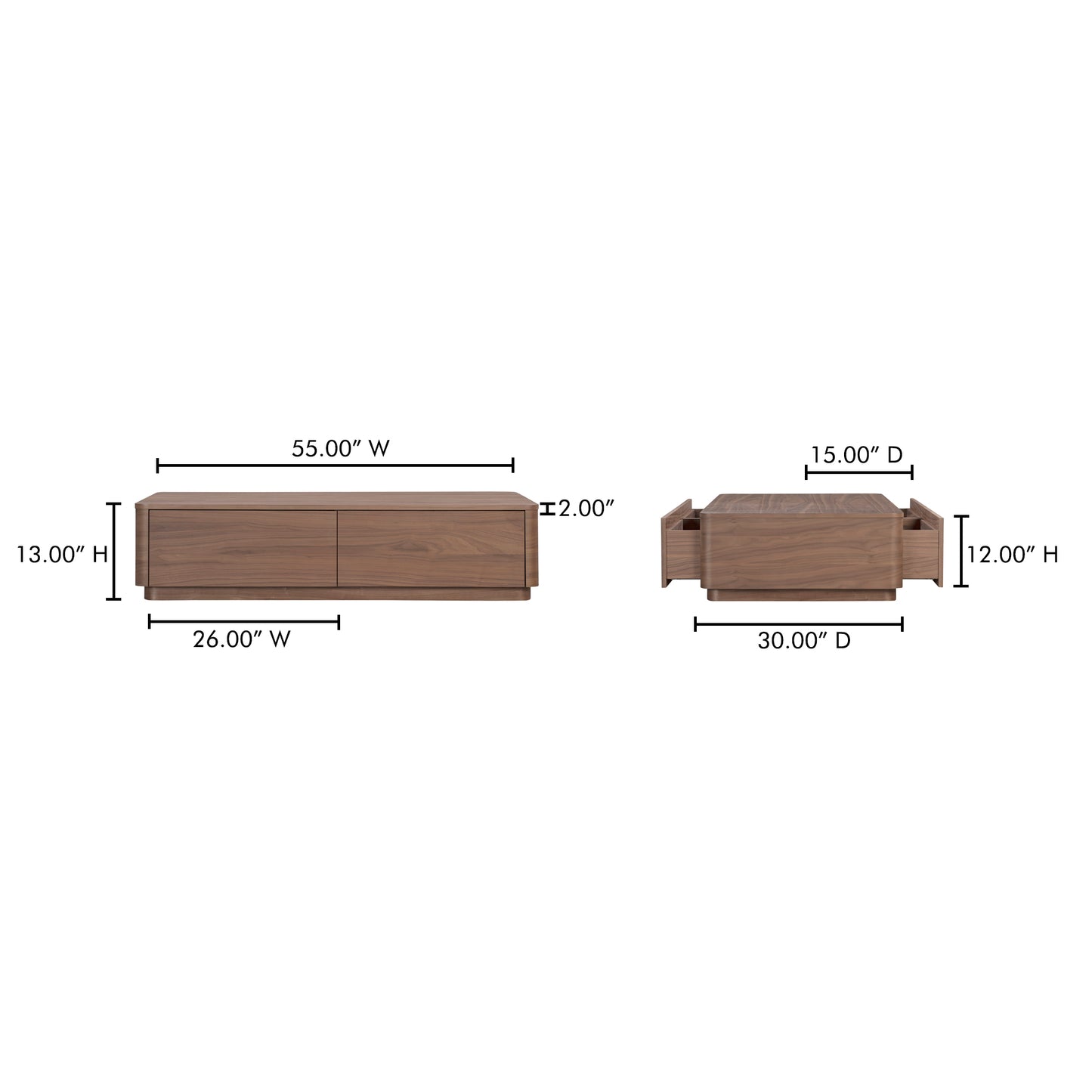 Round Off Coffee Table Walnut Brown image 10