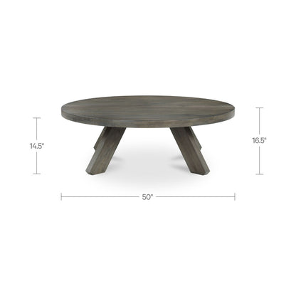 Moe’s Alden cool brown coffee table dimensions