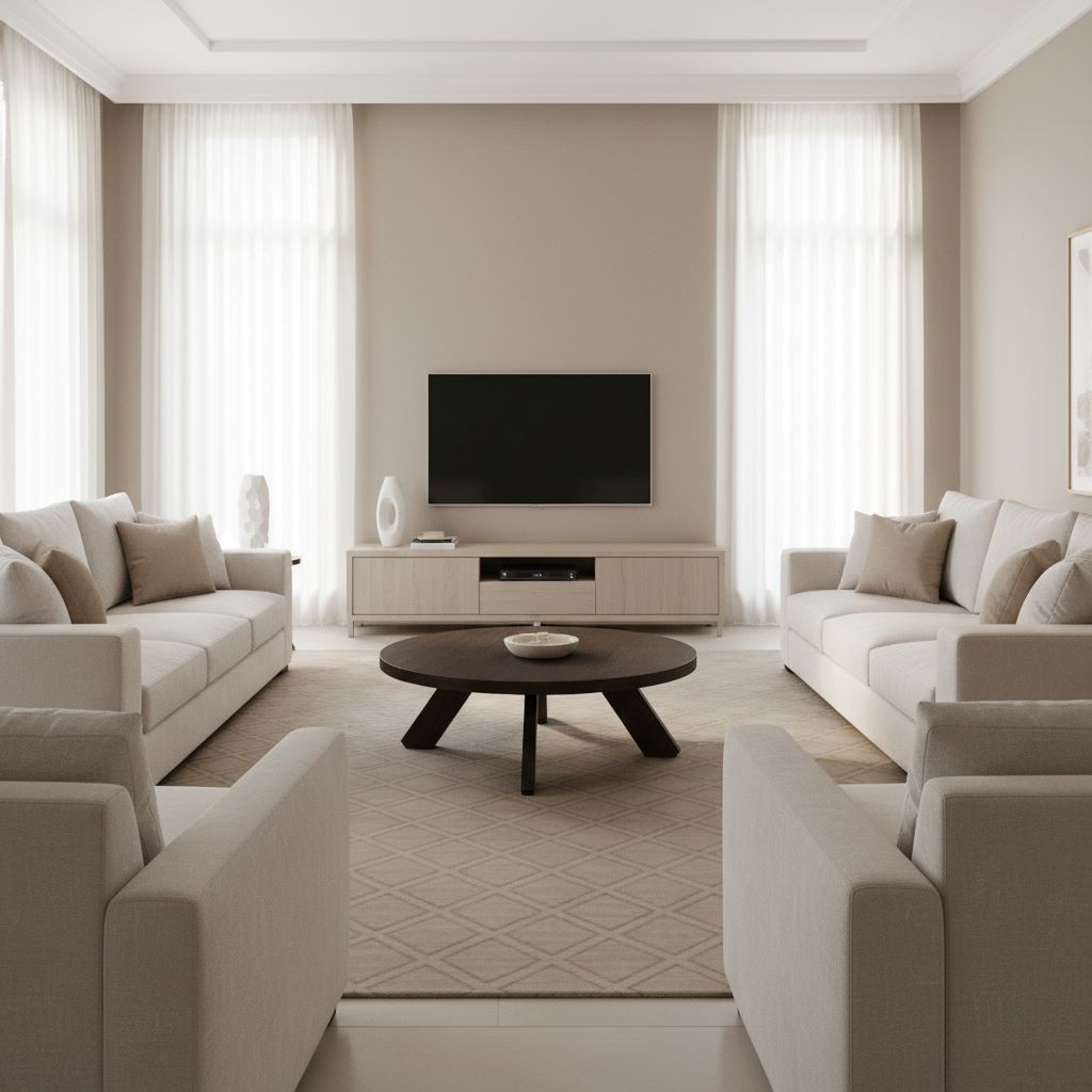Moe’s Alden cool brown coffee table styled living room view