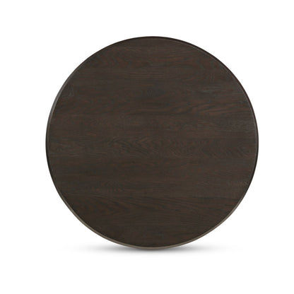 Moe’s Alden cool brown coffee table wood grain detail view
