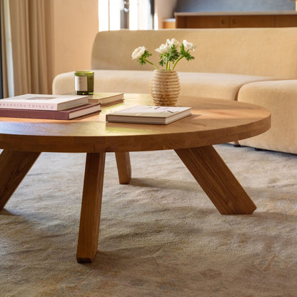 Moe’s Alden round coffee table angled view