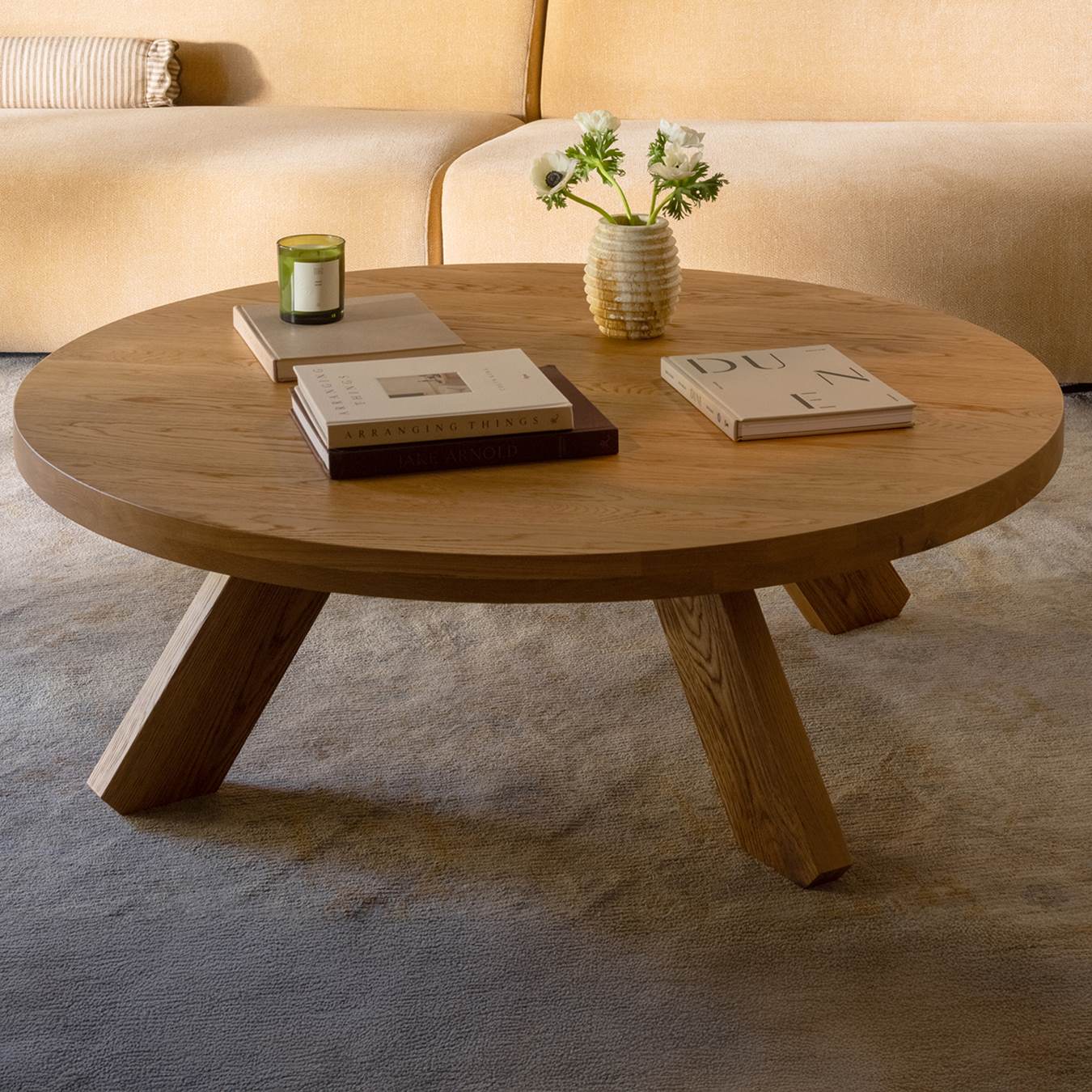 Moe’s Alden round coffee table lifestyle view