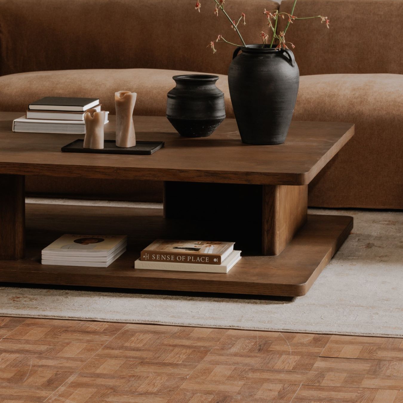 Moe’s Casey Coffee Table Oak Dark Brown