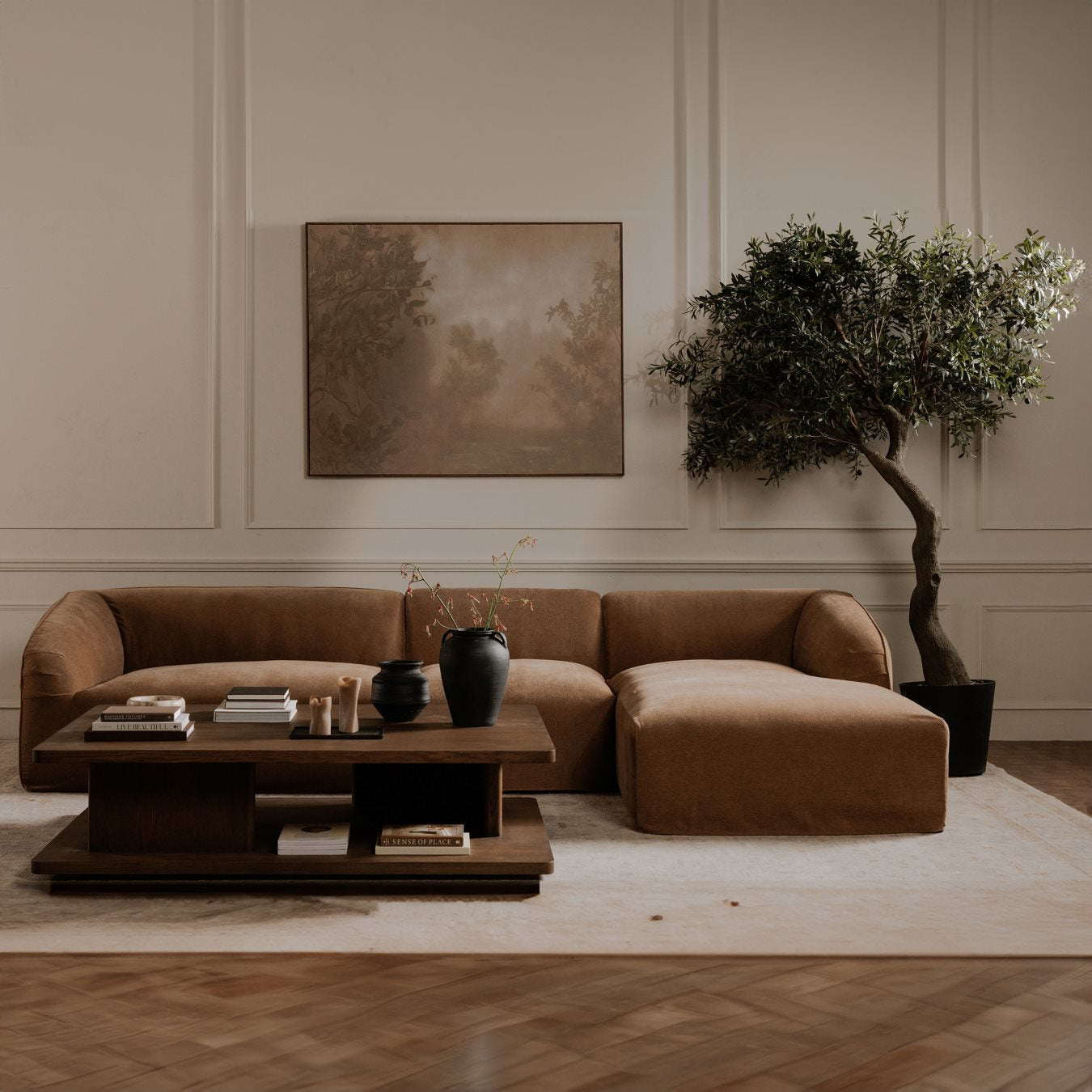 Moe’s Casey Large Coffee Table Oak Dark Brown