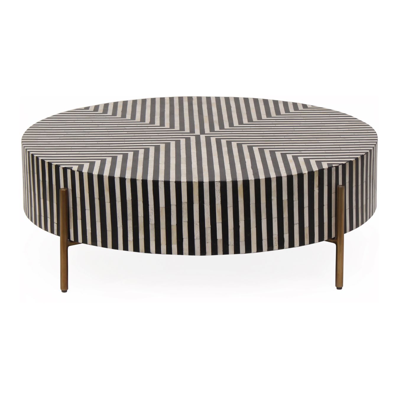 Moe’s Chameau Small Camel Bone Resin Black and White Coffee Table