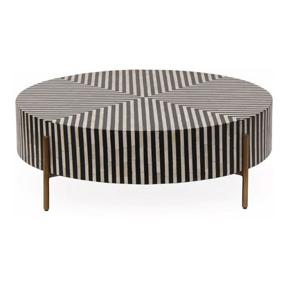 Moe’s Chameau Small Camel Bone Resin Black and White Coffee Table