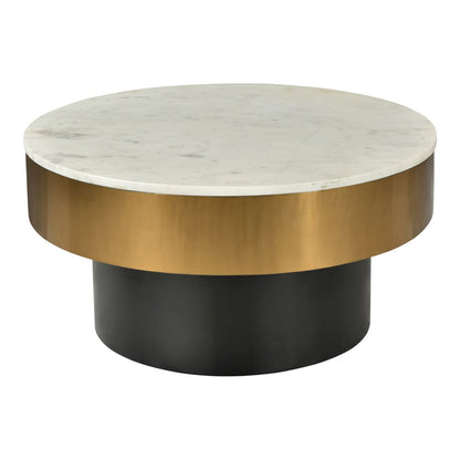 Moe’s Dado White Marble Brass Coffee Table