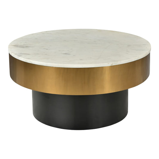 Moe’s Dado White Marble Brass Coffee Table