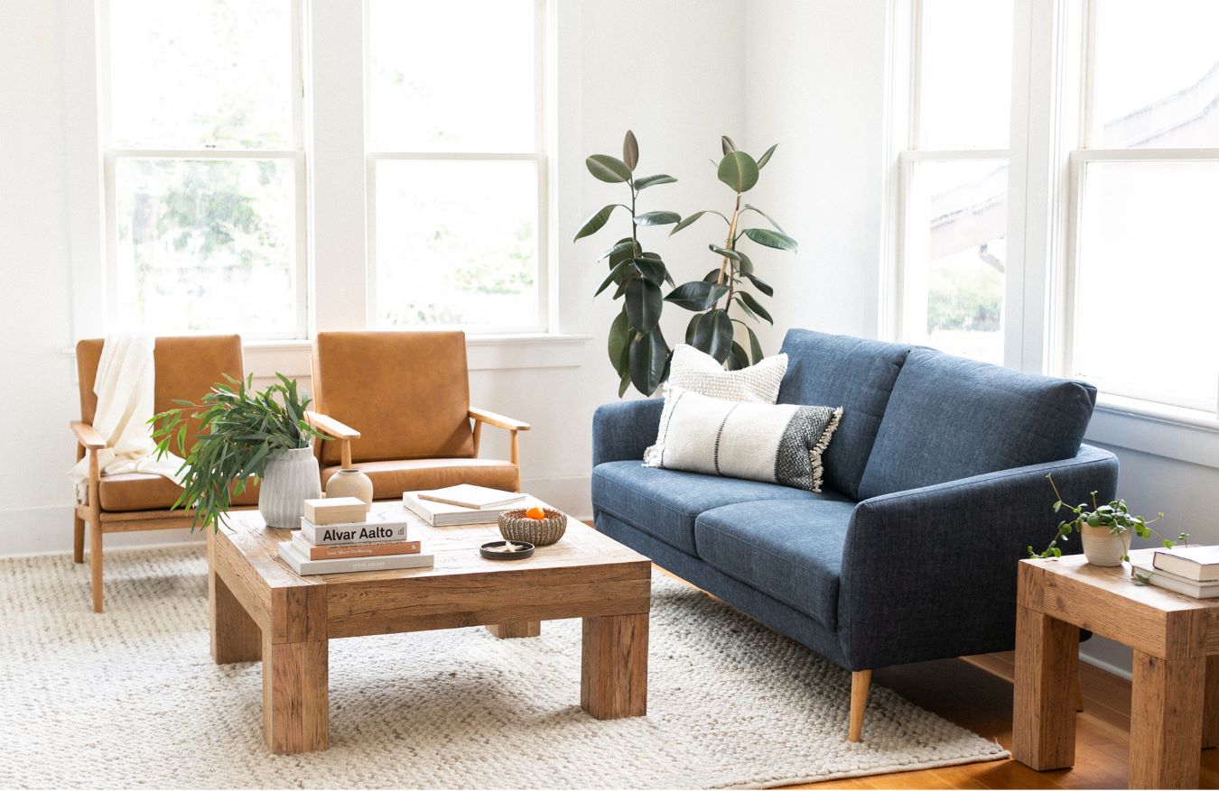 Moe’s Evander Natural coffee table lifestyle room view