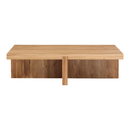 Moe’s Folke natural solid oak coffee table angle