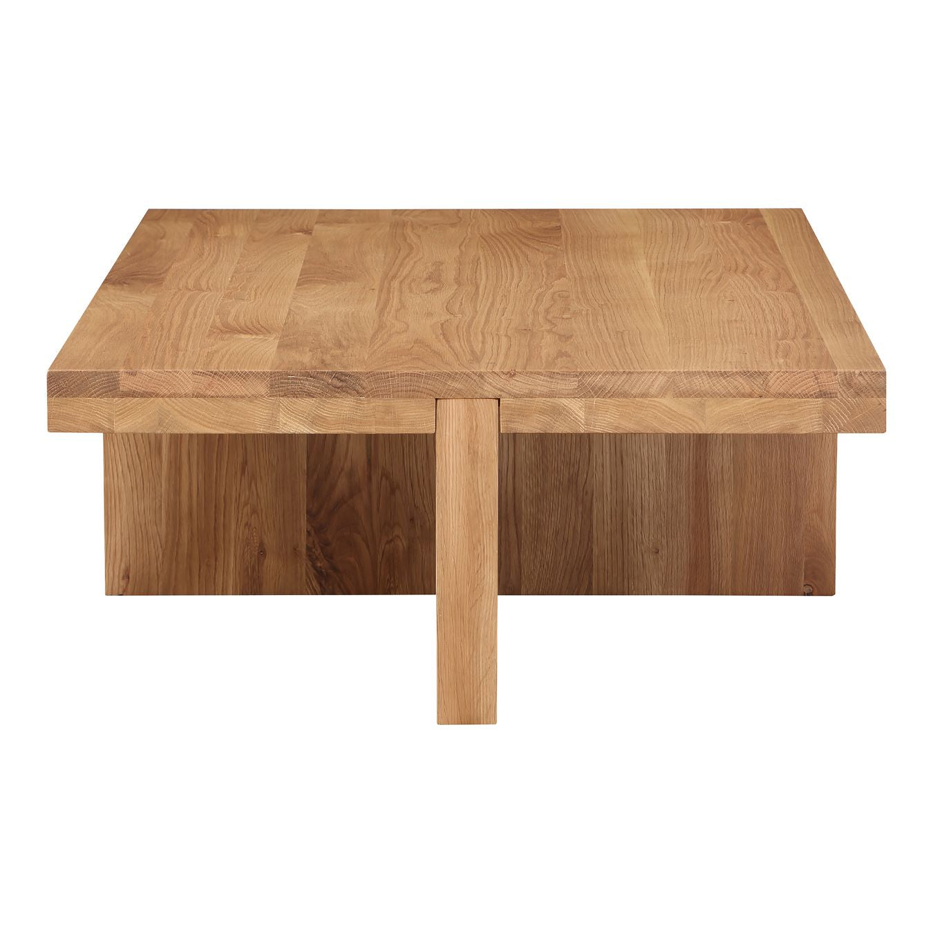 Moe’s Folke natural solid oak coffee table detail