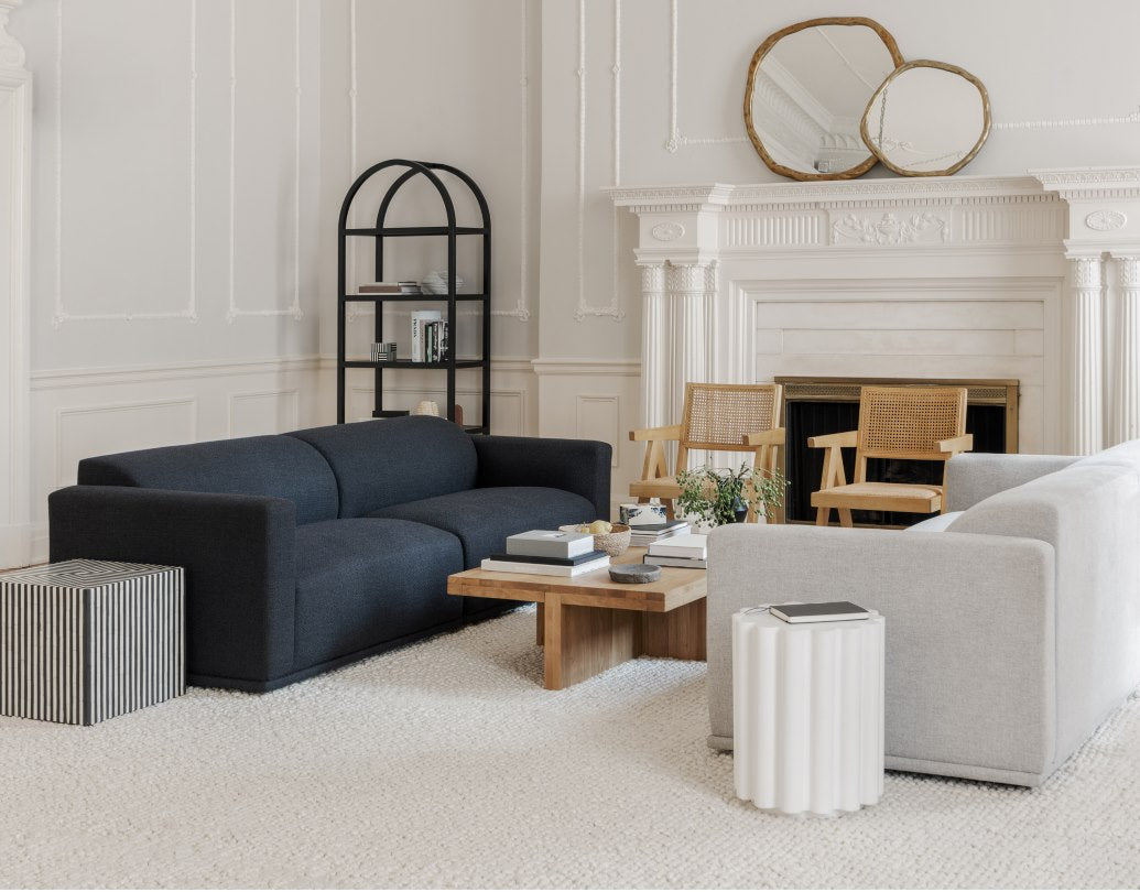 Moe’s Folke natural solid oak coffee table lifestyle detail