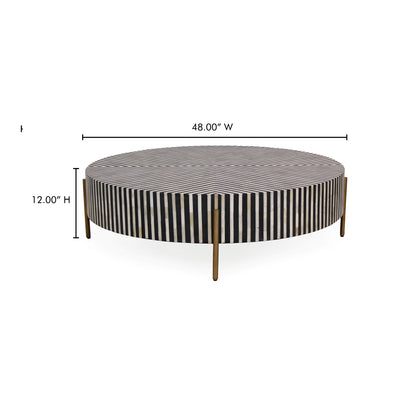 Moe’s Chameau Large Coffee Table Camel Bone Resin Black White