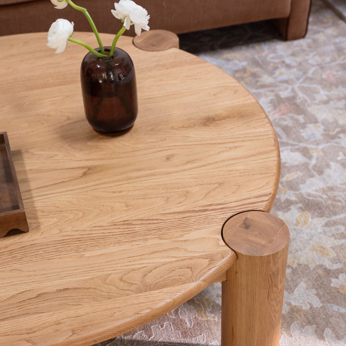 Moe’s Jack coffee table brushed natural oak lifestyle angle
