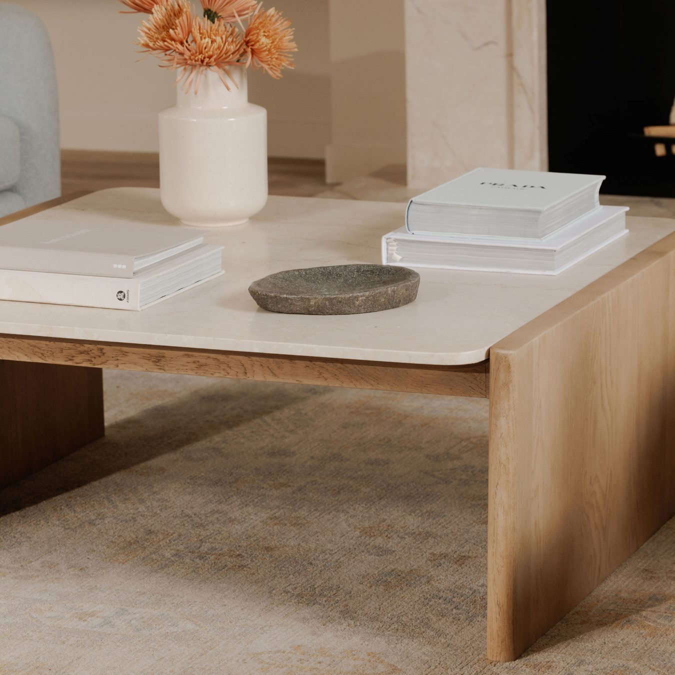 Moe’s Lane Coffee Table Oak Marble Natural