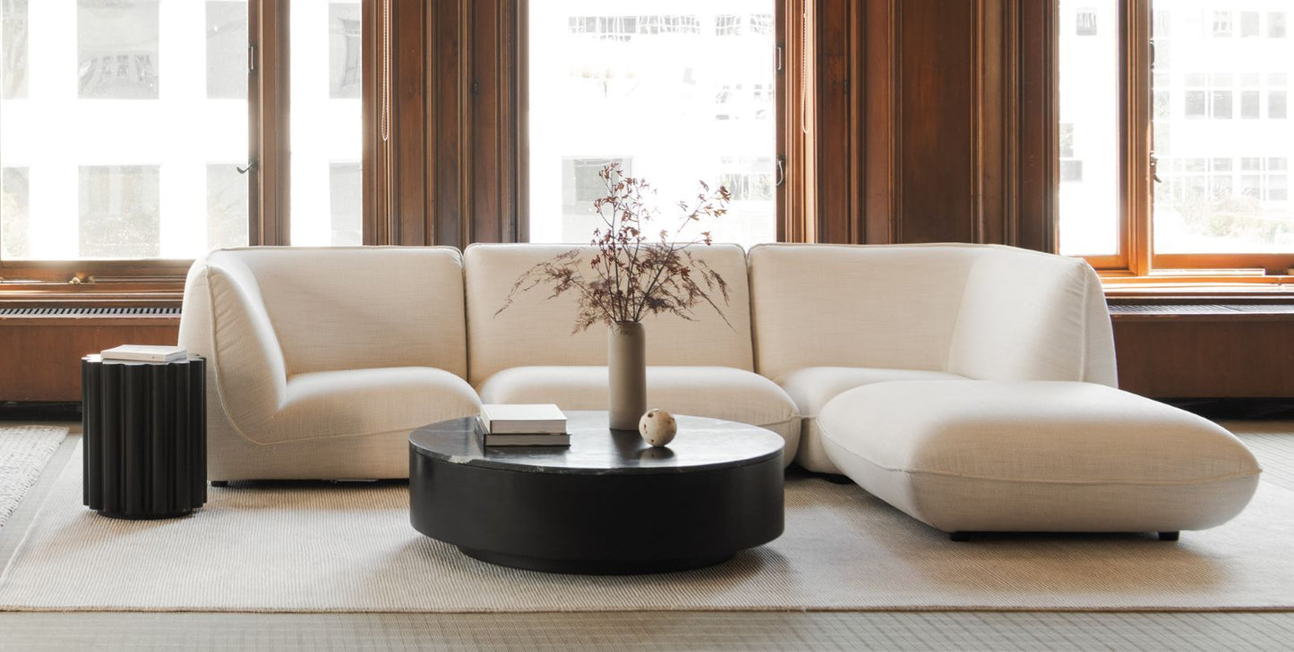 Moe’s Ritual black marble coffee table lifestyle view