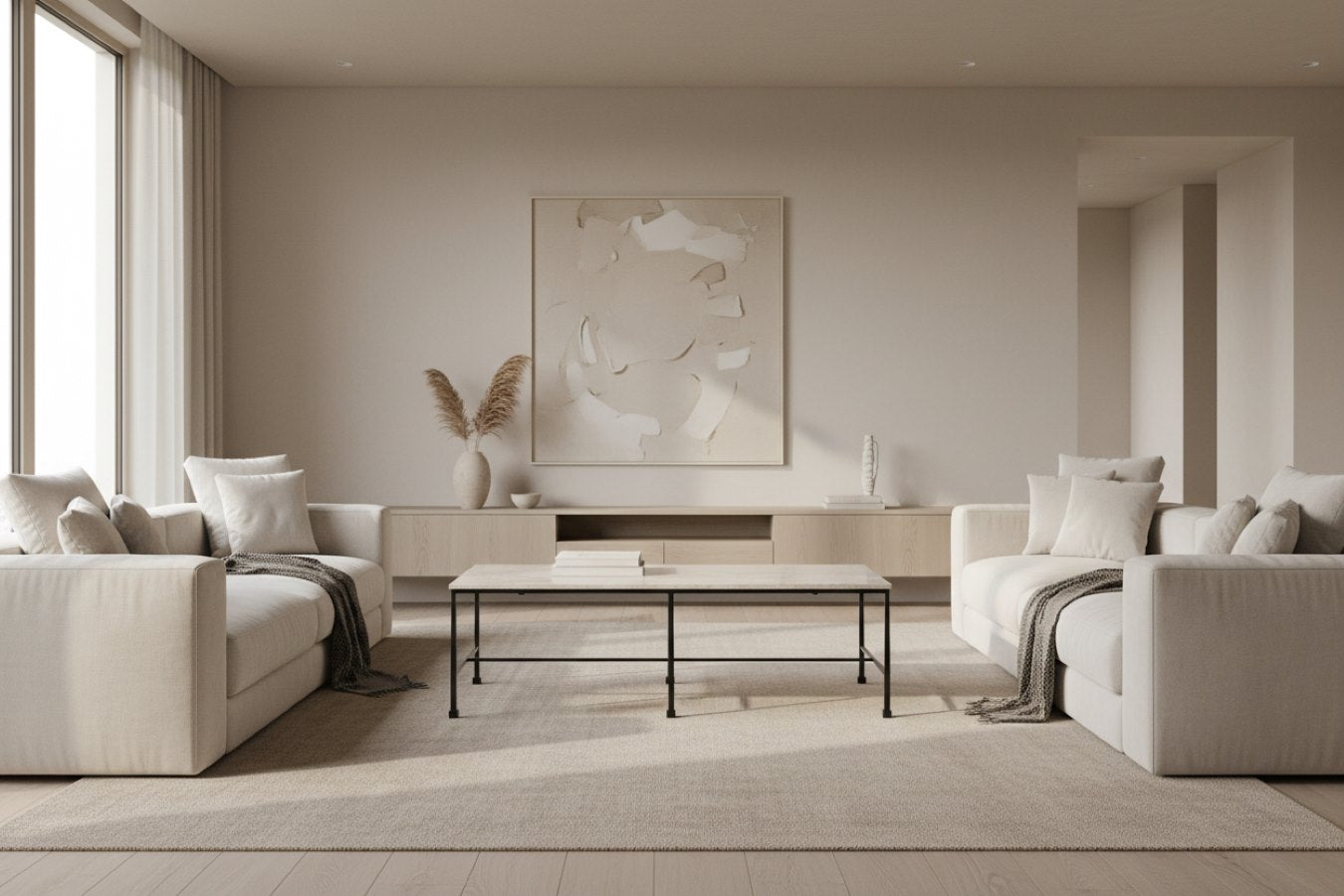 Moe’s River Botticino Marble Coffee Table
