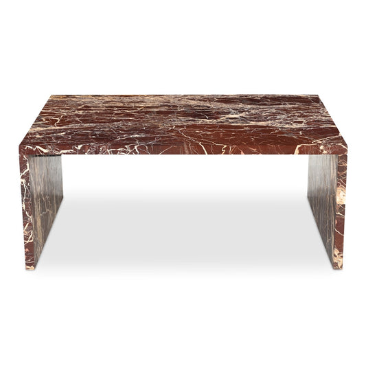 Moe’s Rosa Coffee Table Rosso Levanto Marble