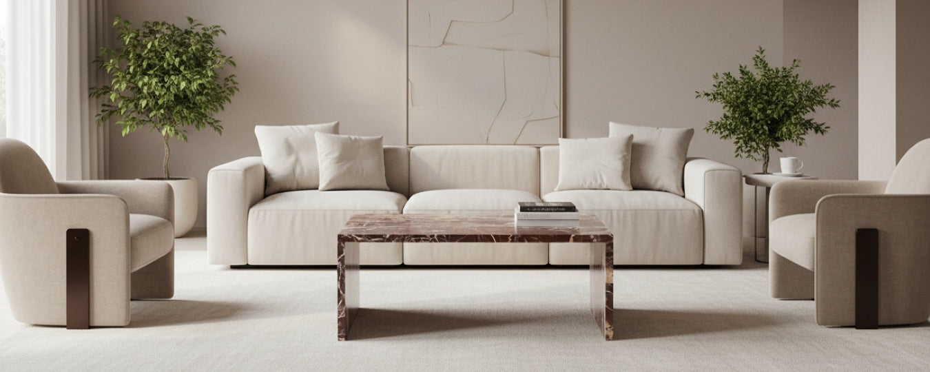 Moe’s Rosa Coffee Table Rosso Levanto Marble