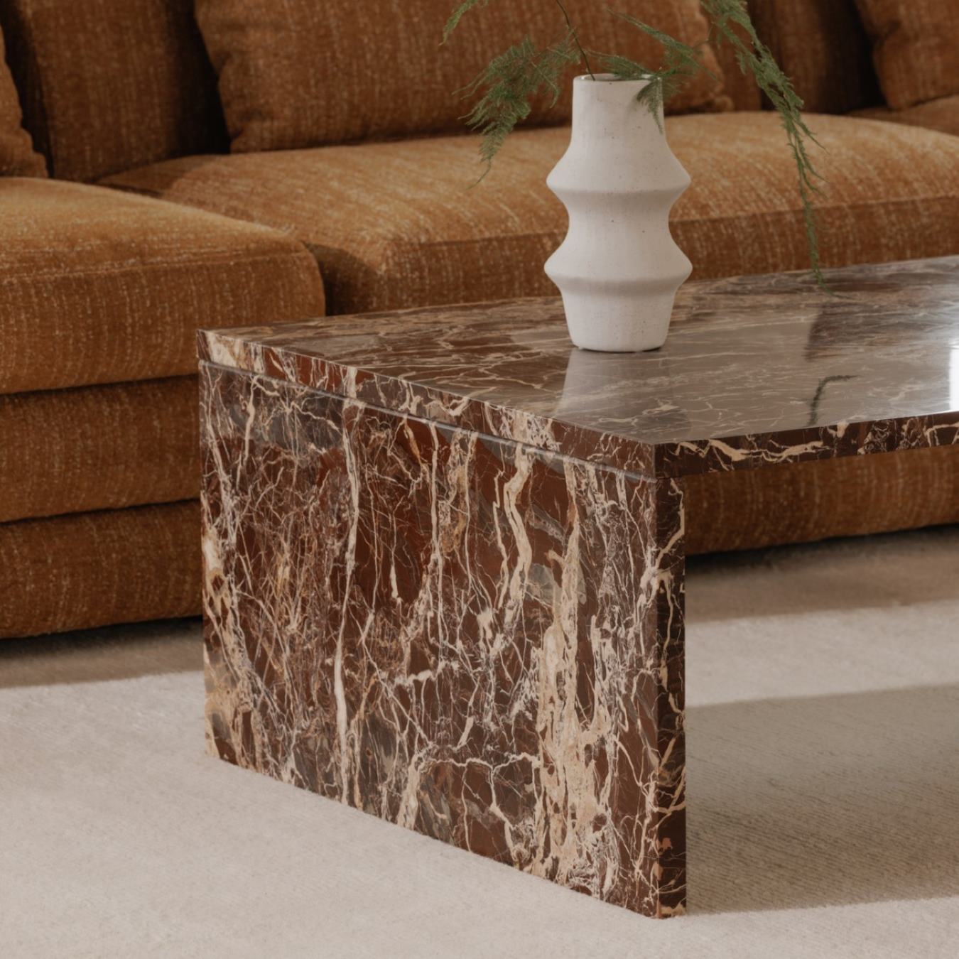 Moe’s Rosa Coffee Table Rosso Levanto Marble