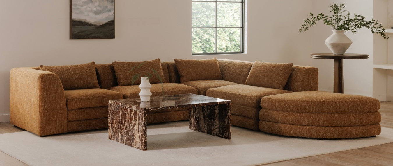 Moe’s Rosa Coffee Table Rosso Levanto Marble