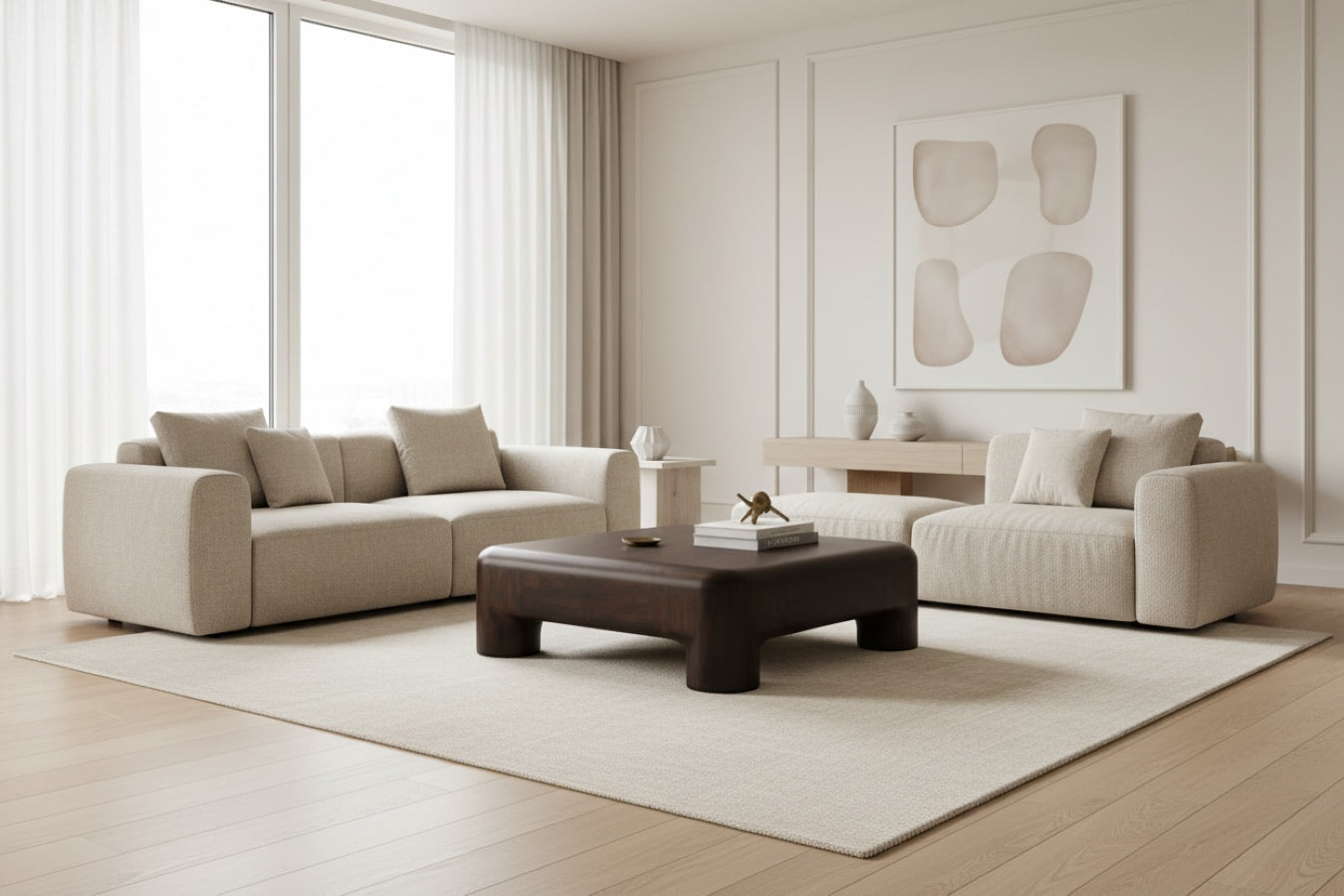 Moe’s Rowan Coffee Table Solid Acacia Dark Brown