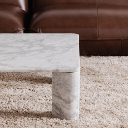 Moe’s Segment Ashen Grey coffee table corner detail view