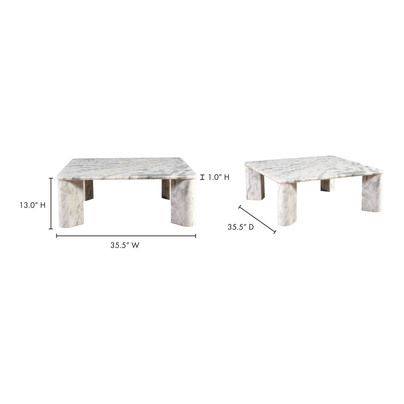 Moe’s Segment Ashen Grey coffee table dimensions