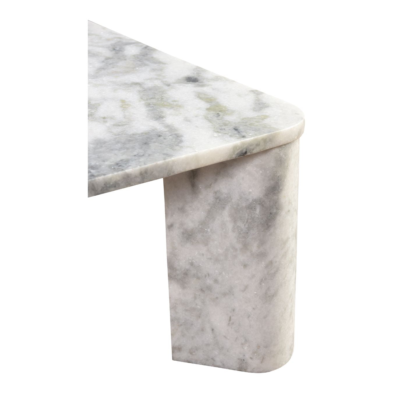 Moe’s Segment Ashen Grey coffee table leg detail view