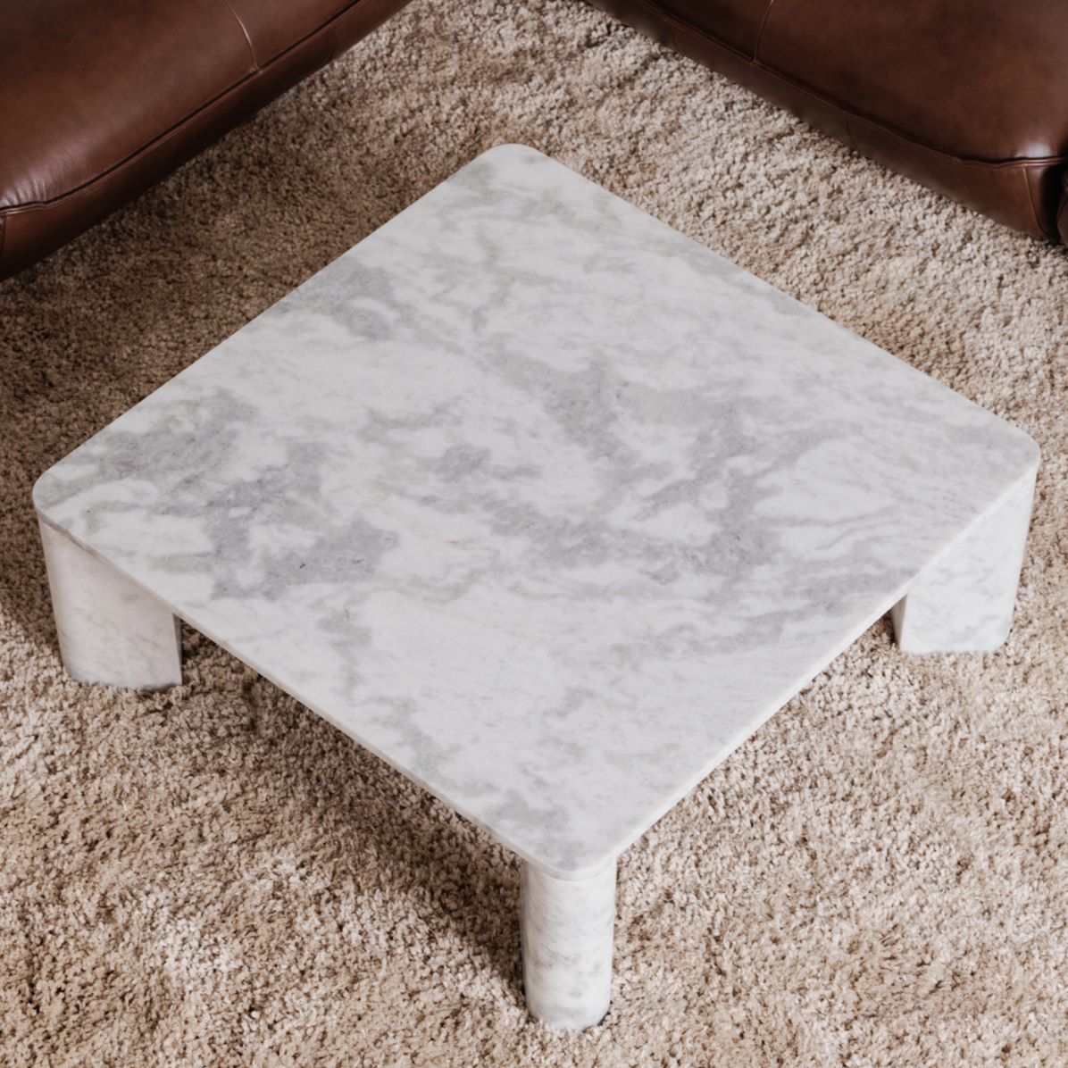 Moe’s Segment Ashen Grey coffee table top view