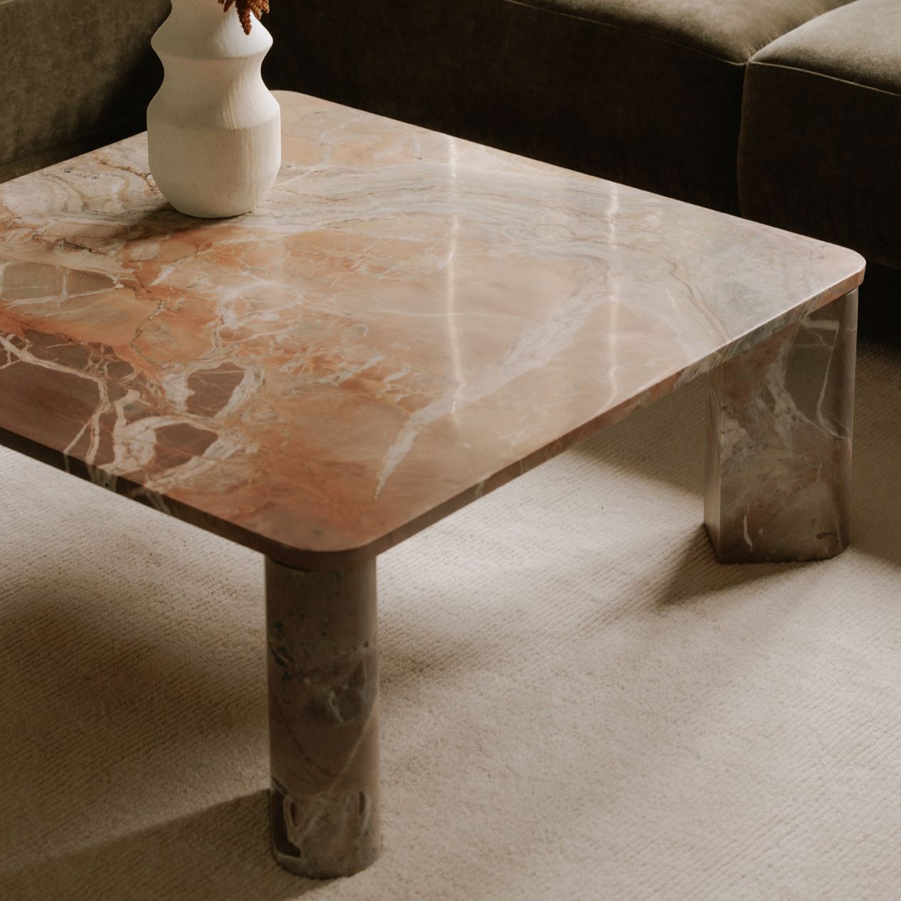 Moe’s Segment Orange Levante Marble Coffee Table