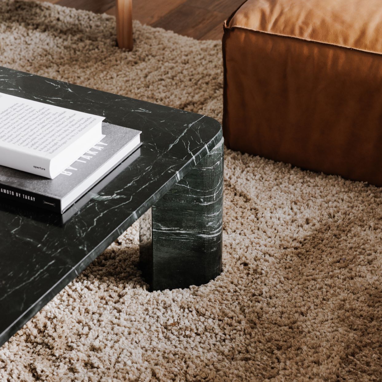 Moe’s Segment Jetty Black coffee table lifestyle detail view