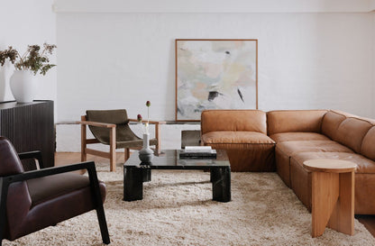 Moe’s Segment Jetty Black coffee table lifestyle view